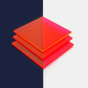 Pink/Orange Fluorescent Acrylic Plexiglass sheet 1/8 x 12 x 24