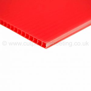 Red Correx Fluted Polypropylene Sheet 2440mm x 1220mm